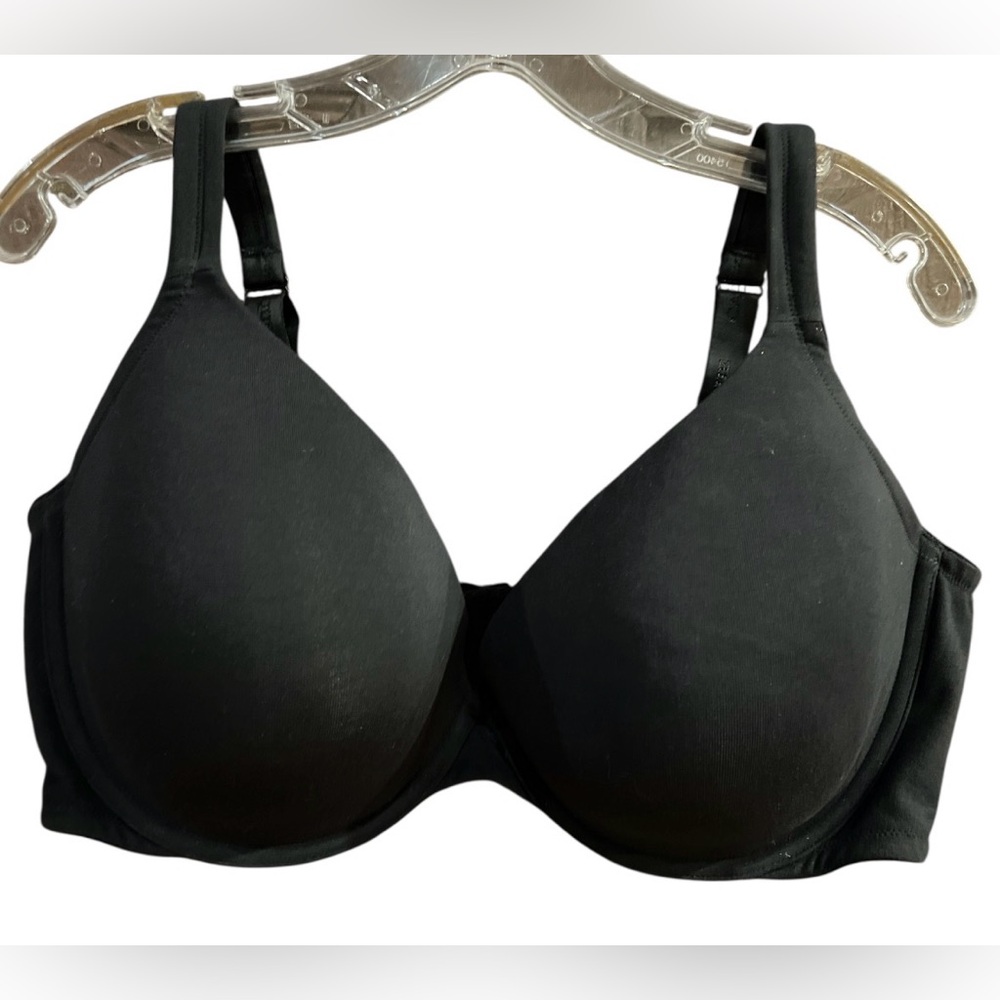 Cacique The Cotton Collection T-Shirt Boost Plunge Bra Women’s Size 46DDD Black